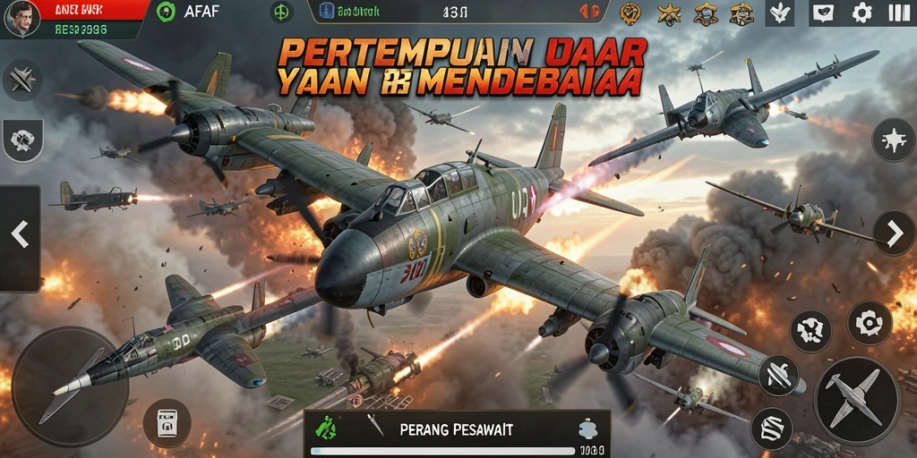 Tampilan antarmuka AFAF saat bertempur di langit dengan pesawat tempur.