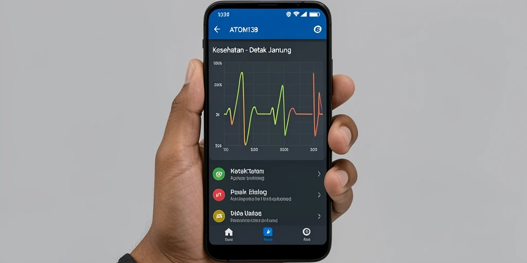 Antarmuka ATOM138 menampilkan data detak jantung yang jelas dan mudah dipahami.