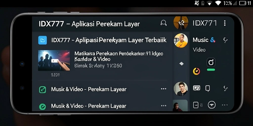 Antarmuka aplikasi IDX777 yang sederhana dan fungsional.