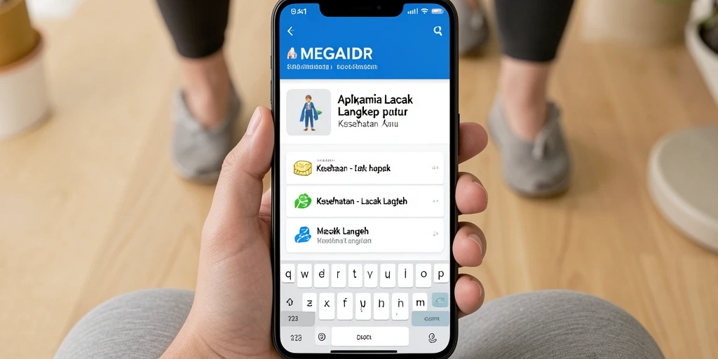 Tampilan antarmuka MEGAIDR menunjukkan statistik langkah harian dengan jelas.