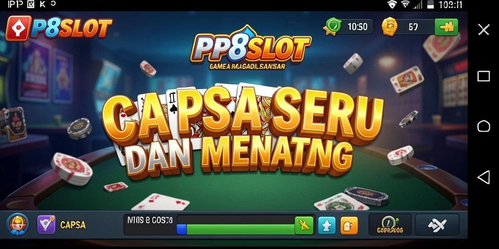 Antarmuka menarik PP8SLOT dengan gameplay Capsa yang seru.