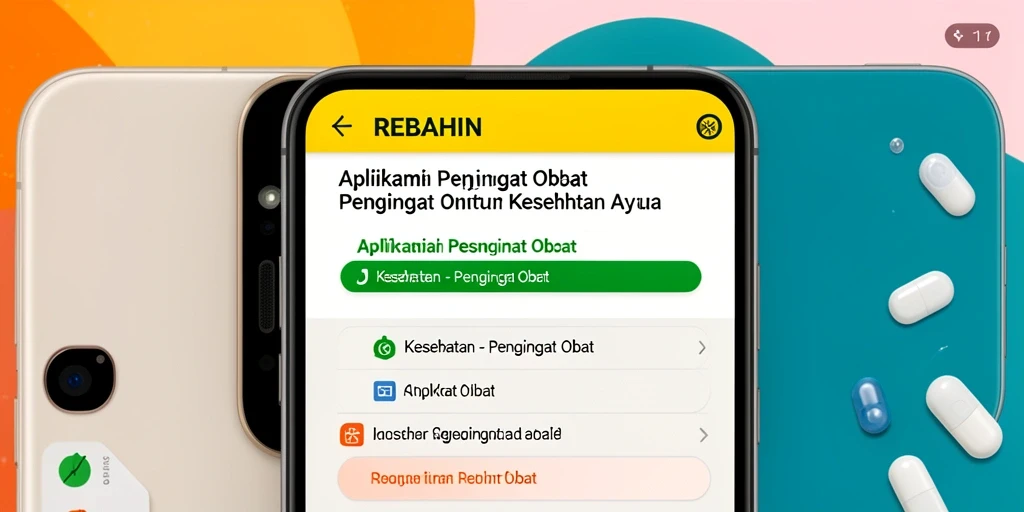 Antarmuka pengguna <strong>REBAHIN</strong> yang menarik dan fungsional untuk pengingat obat.