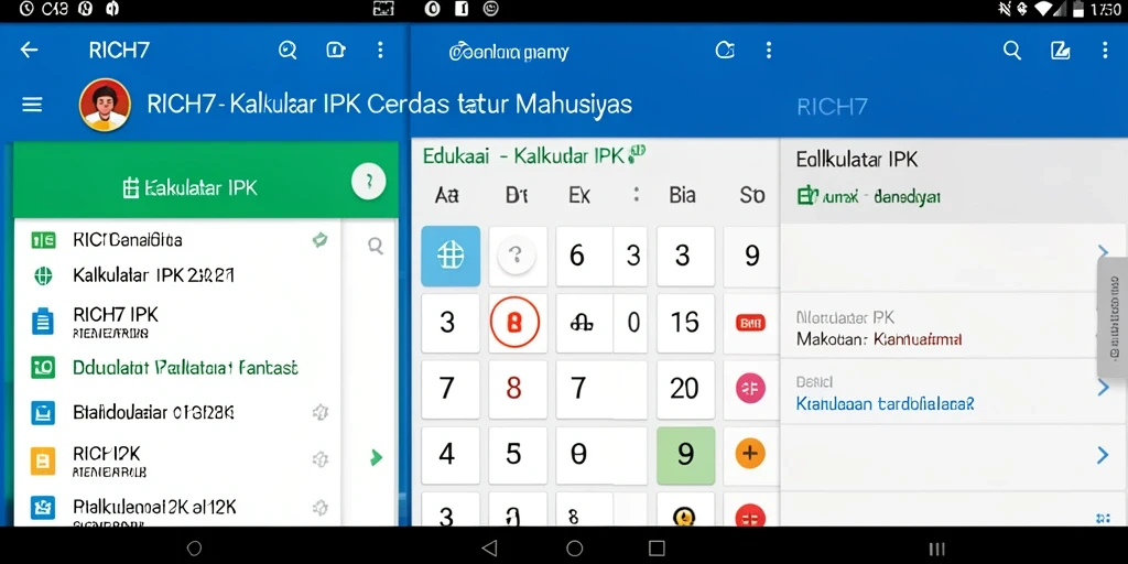 Tampilan antarmuka aplikasi RICH7 yang sederhana dan informatif.
